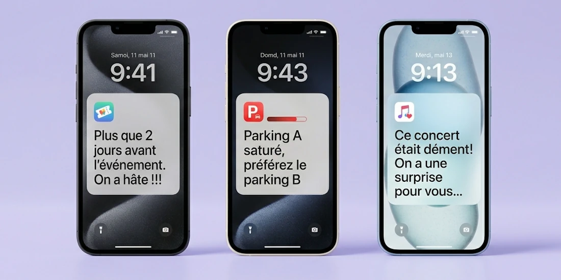 Notifications push événementielles sur pass Wallet
